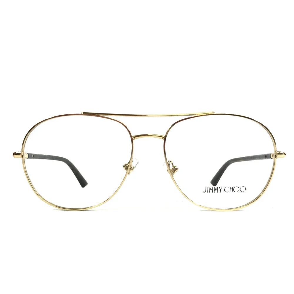 Jimmy Choo Eyeglasses Frame JC2021 3017 Pale Gold Tortoise Aviator 56-15-145